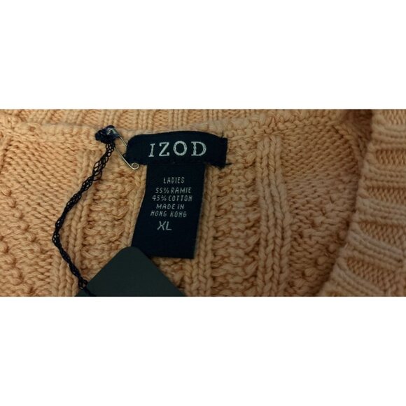 IZOD Cable Knitted V-Neck Pullover Chunky Pink/Orange Size XLarge - Picture 10 of 10